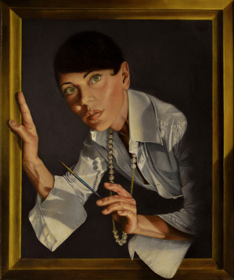 Künstlerin Anna Rubin in einem Selbstporträt im Rahmen der ARTMUC in München – Gewinnspiele München